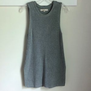 LOFT Grey Long Sweater Sleeveless Tank Top Size S